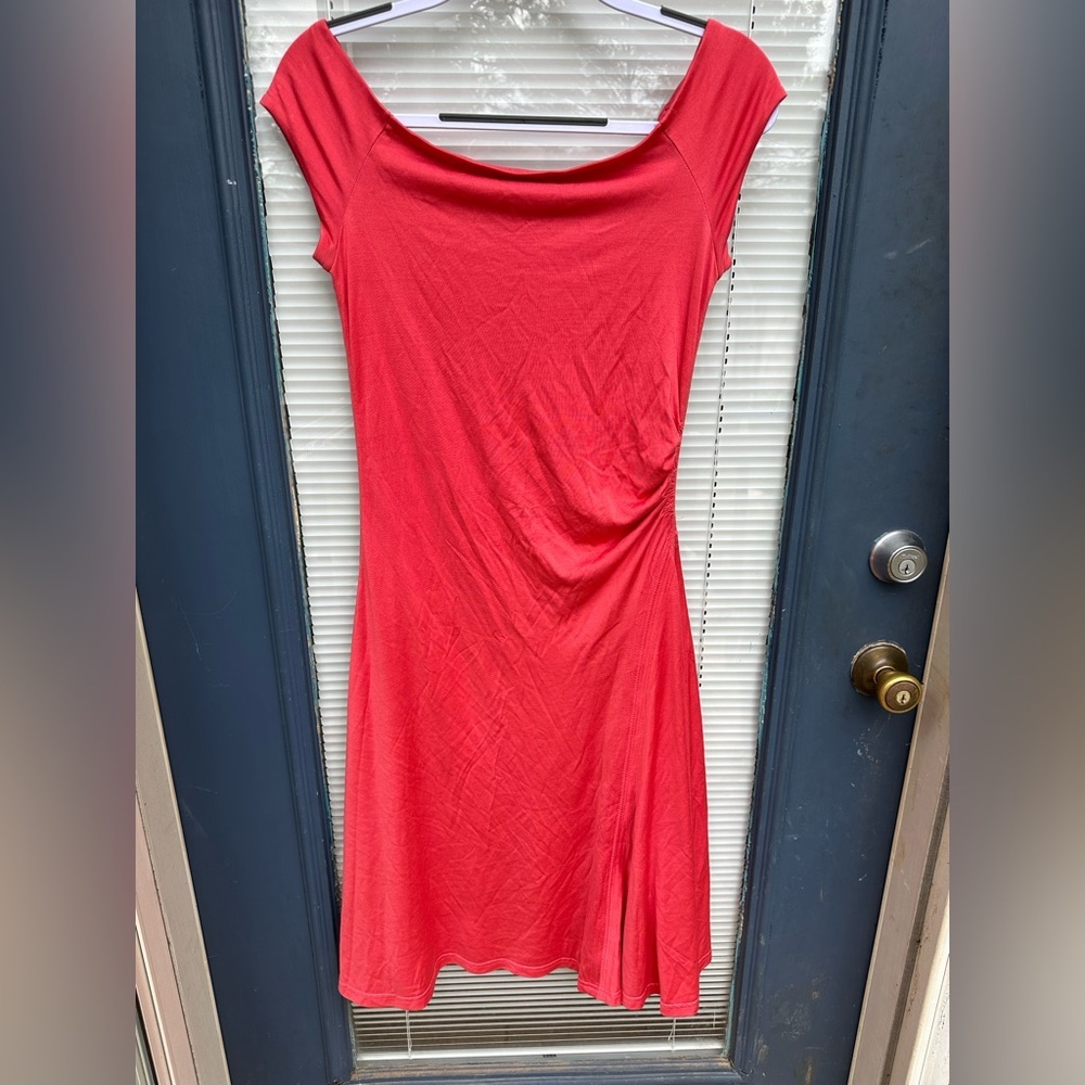 Ralph Lauren Black Label Medium Boat Neck Silk Bright Pink Fit Flare Dress Y2K